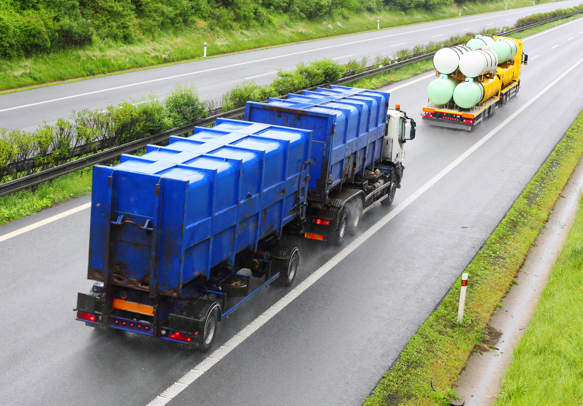 Semi Trucks Transporting Hazardous Waste
